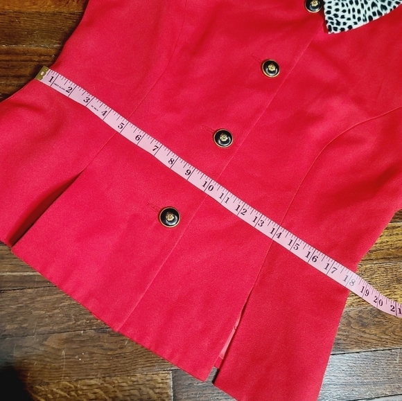 Vintage Red Leopard Print Button Front Jacket - Picture 10 of 15